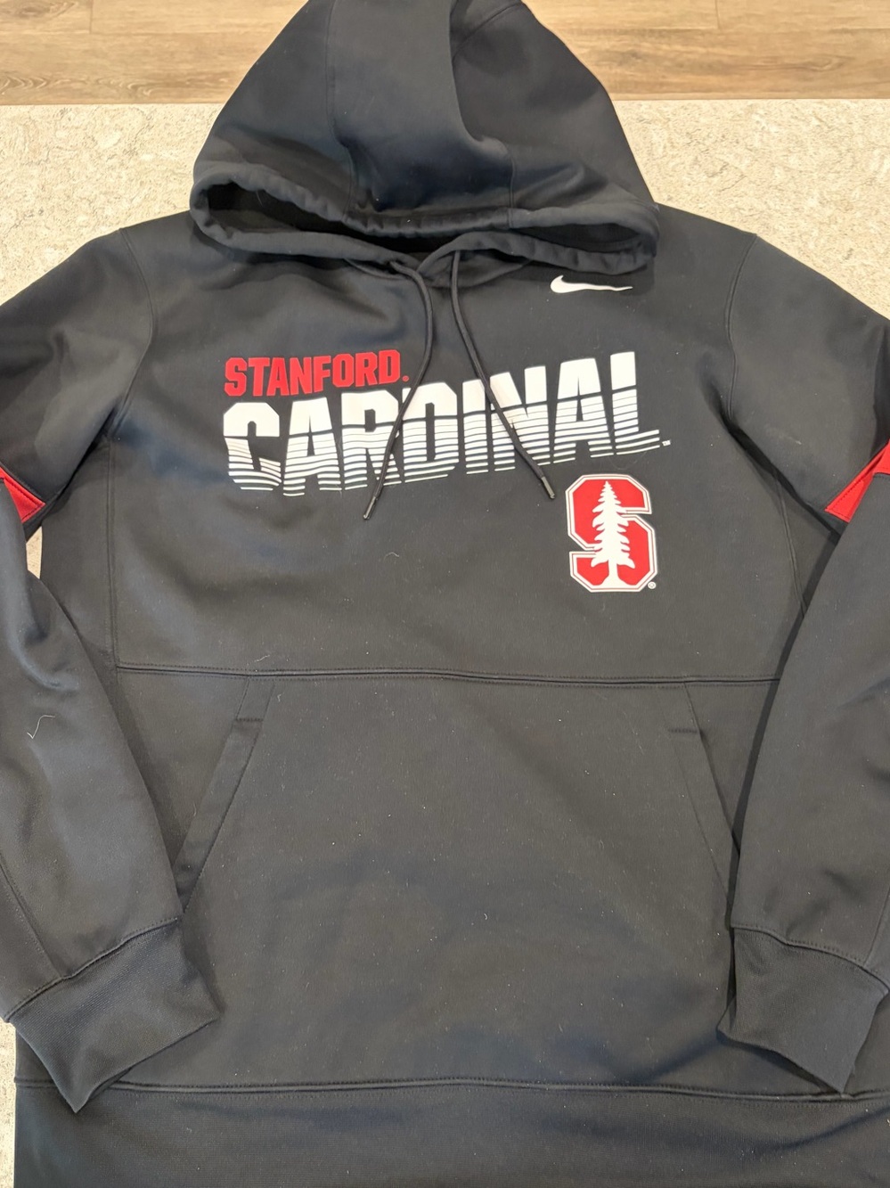 Stanford Cardinal Nike Dri-Fit Hoodie with Red and White Logos-Large